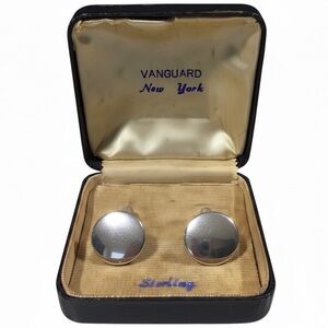 Vanguard Sterling Silver Cufflinks NY Art Deco Vintage